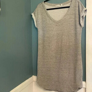 Athleta gray tshirt dress - medium - like new - rolled sleeve - vneck
